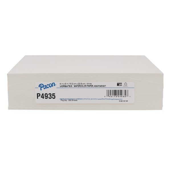 Watercolor Paper, White, 90 lb., 6in x 9in, PK200